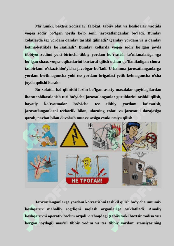 ELEKTR TOKIDAN QUTQARISH YO`LLARI 2