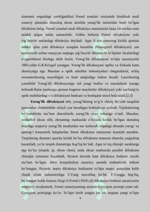 Ko’p o’lchamli panjaralarda yuz beradigan difraksiya hodisasini o’rganish 6