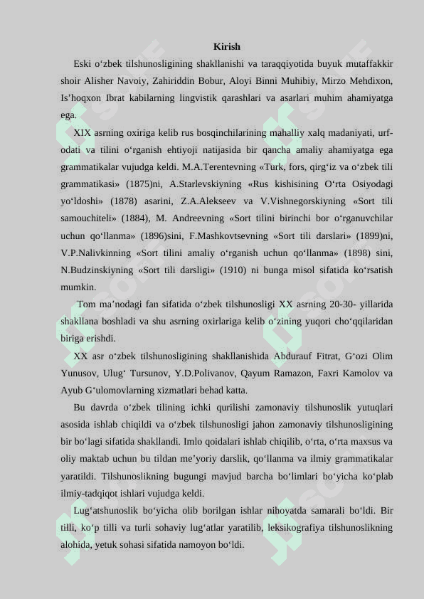 O‘zbek tili tarixining bosqichlari Kurs ishi 2
