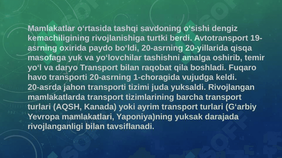 Transport bozori infratuzilmasi  va uning xususiyatlari 3