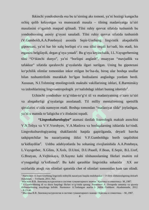 “LINGVOKULTUROLOGIYA” mavzusida kurs ishi 6