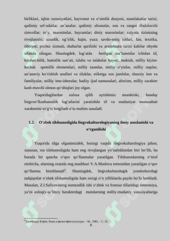 “LINGVOKULTUROLOGIYA” mavzusida kurs ishi 8