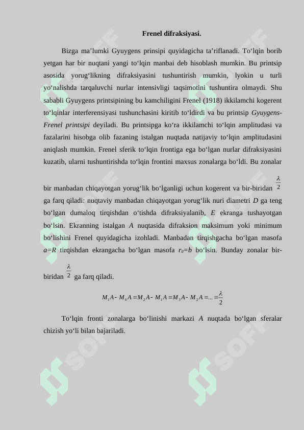 Zonali plastinkalarni o’rganish. 7