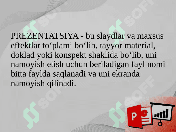 Power point dasturi yordamida darslarga ko'rgazmali qurollar tayorlashni o'rgatish. 3
