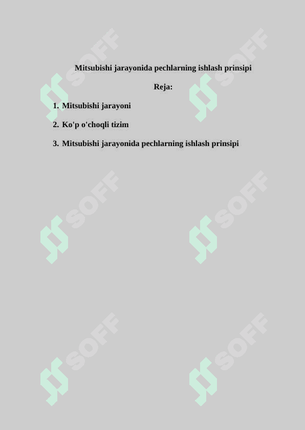 Mitsubishi jarayonida pechlarning ishlash prinsipi 2