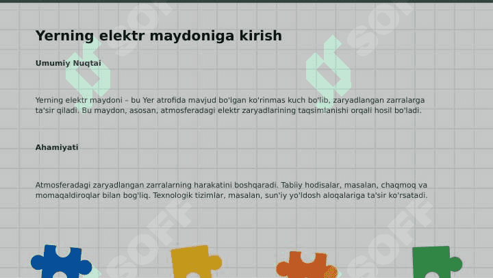 Yer elektr maydoni to'g'risida tushuncha 2
