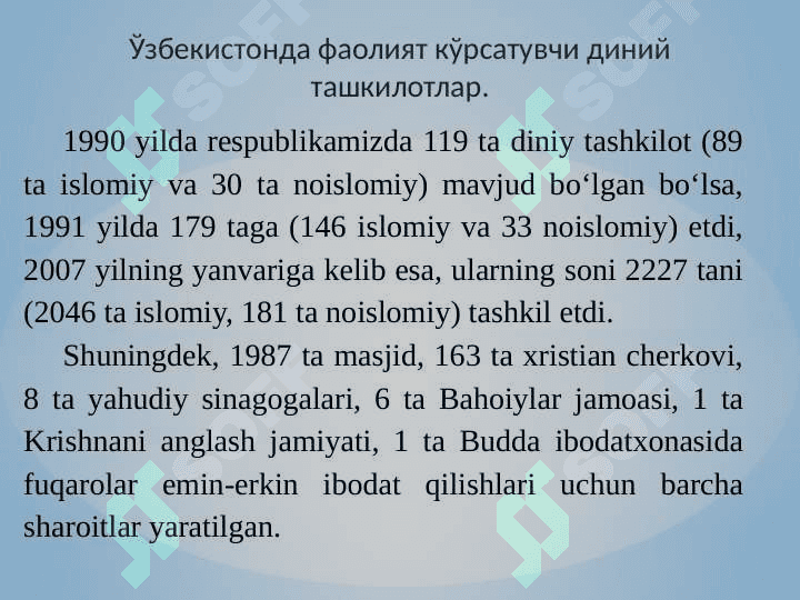 Oʻzbekistonda faoliyat yurituvchi diniy tashkilotlar 3