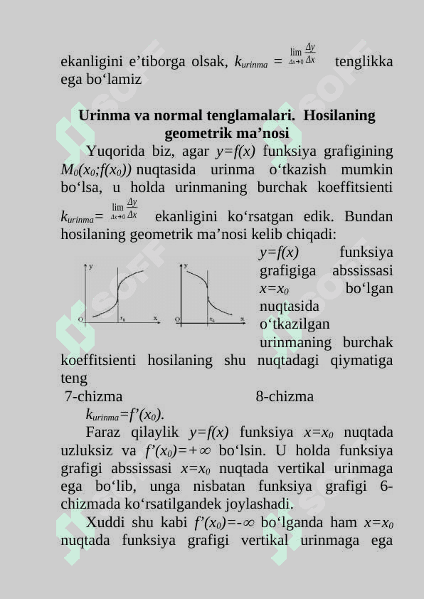 Parametrik tenglama bilan berilgan chiziq urinmasi va normali tenglamalari 7