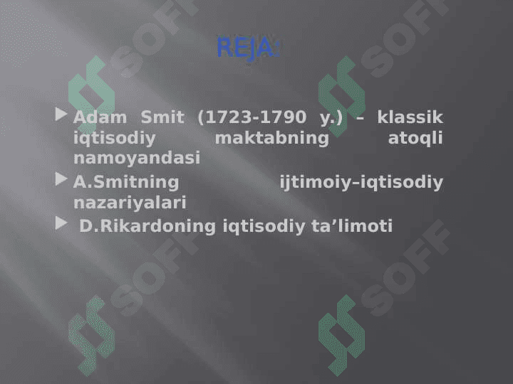 Klassik iqtisodiy maktabning to'la shakllanishi 2