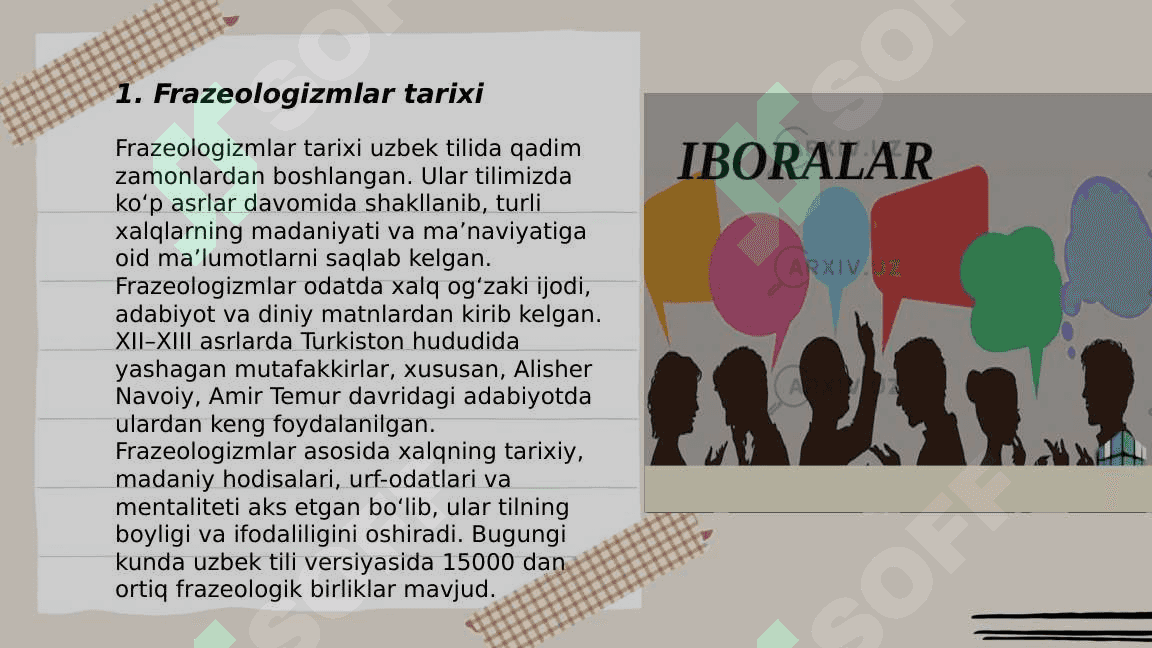 O'zbek adabiy tili frazeologizmlari 3
