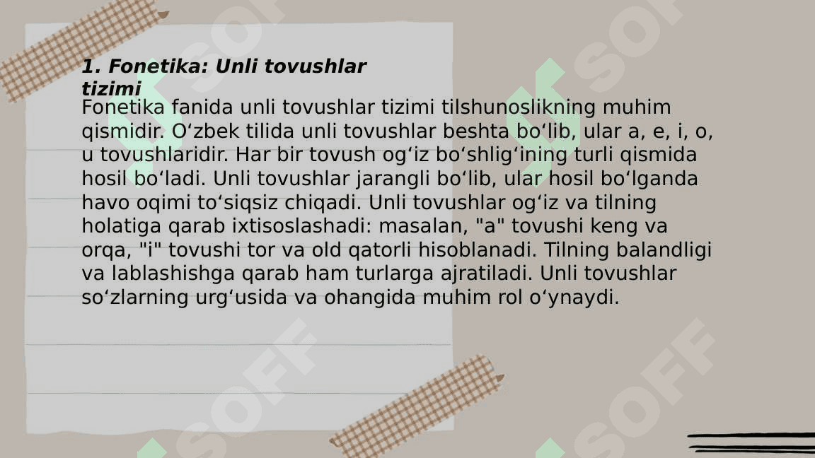 Fonetika va leksikologiya bo'limlari haqida umumiy tushunchalar. 3