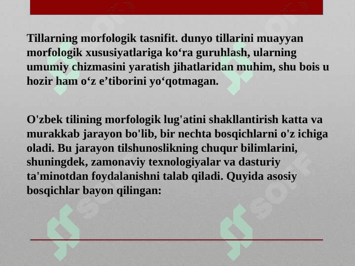 O‘zbek tilining morfologik lug‘atini shakllantirish 3