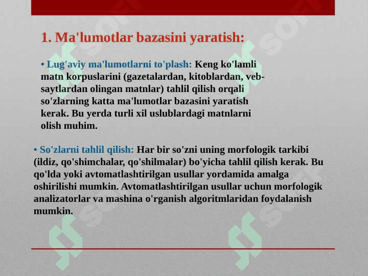O‘zbek tilining morfologik lug‘atini shakllantirish 4