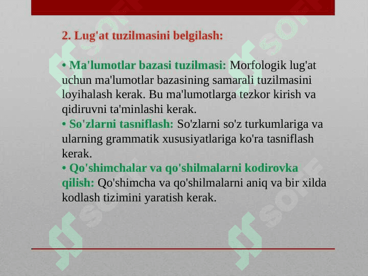O‘zbek tilining morfologik lug‘atini shakllantirish 6
