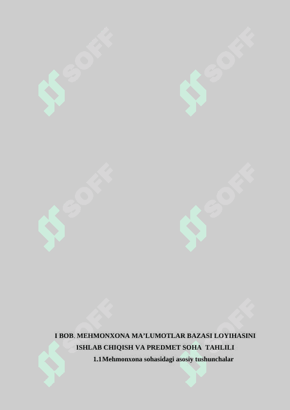 Mehmonxona ma’lumotlar bazasini loyihalash 4