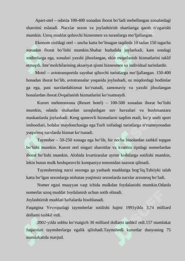 Mehmonxona ma’lumotlar bazasini loyihalash 7