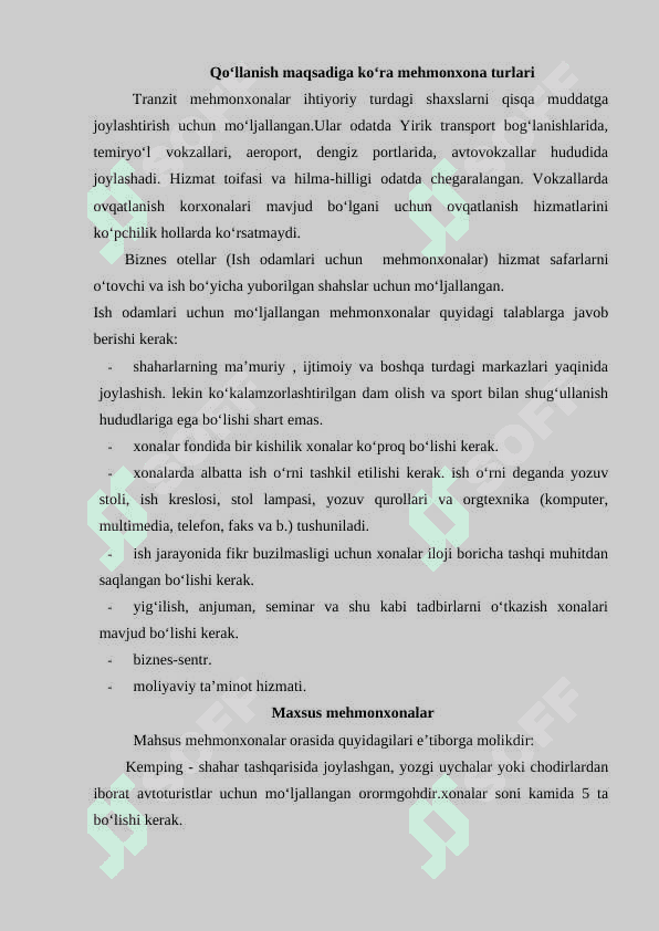 Mehmonxona ma’lumotlar bazasini loyihalash 8