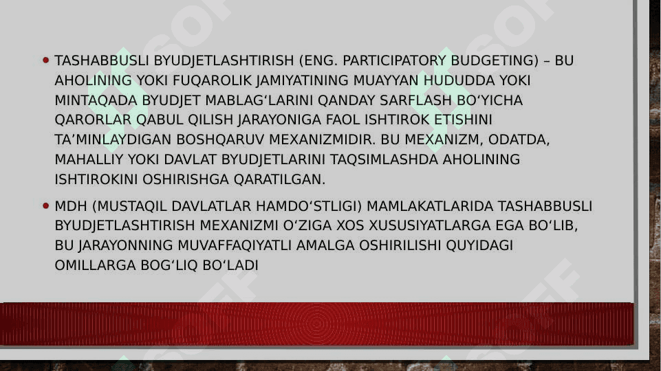 MDH a’zo mamlakatlarda tashabbusli byudjetlashtirish mexanizmi 3