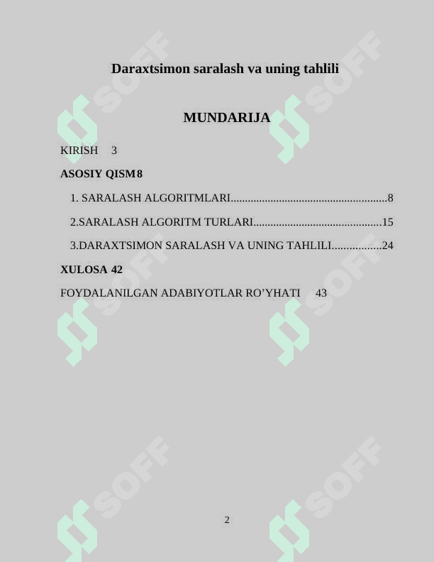 Daraxtsimon saralash va uning tahlili 2