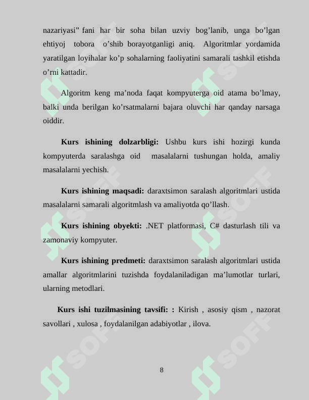 Daraxtsimon saralash va uning tahlili 8