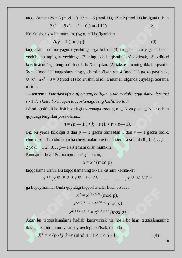 Algebraik yopiq maydonlar 8