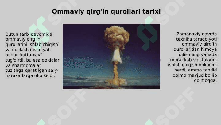 Aholini ommaviy qirgin qurollardan himoya qilish 4