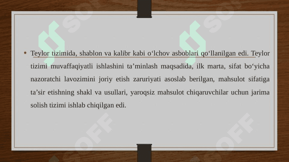 Sifatni umumiy boshqarish (TQM) 7