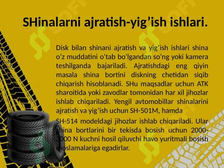 SHINALARNI YECHISH VA TA'MIRLASH JIHOZLARI 6