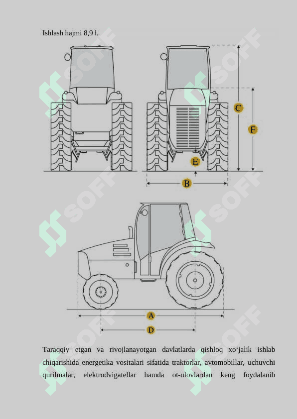 Claas xerion 3800 tiraktòrining gidrovlik o`rnatma tizimi 3