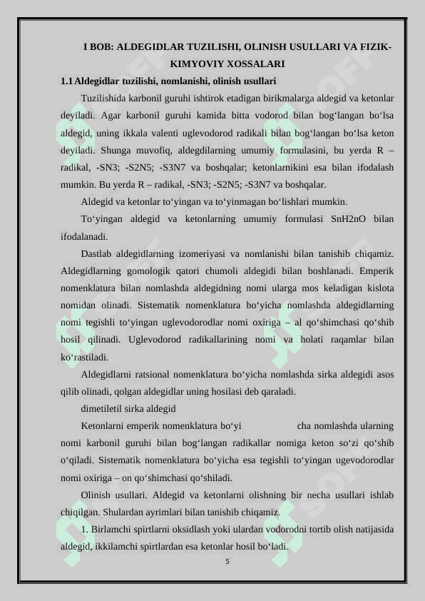 Akrolein va uning birikmalarini molekula tuzilishi olinishi xossalari va ishlatilishi 5