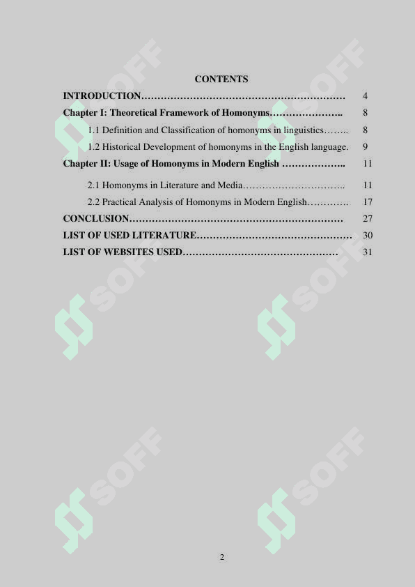 Homonyms in Modern English: A Linguistic and Practical Perspective 2