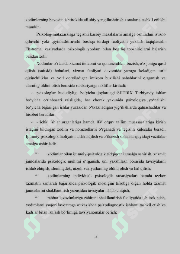 ICHKI ISHLAR TIZIMIDA PSIXOLOGIK  XIZMATNI TASHKIL ETISH 8