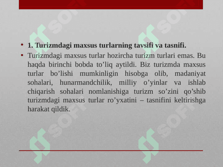 Xalqaro turizmning maxsus turlari 2