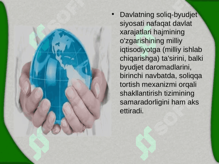 SOLIQ MULTIPLIKATORI. BALANSLASHGAN BUDJET MULTIPLIKATORI. 3