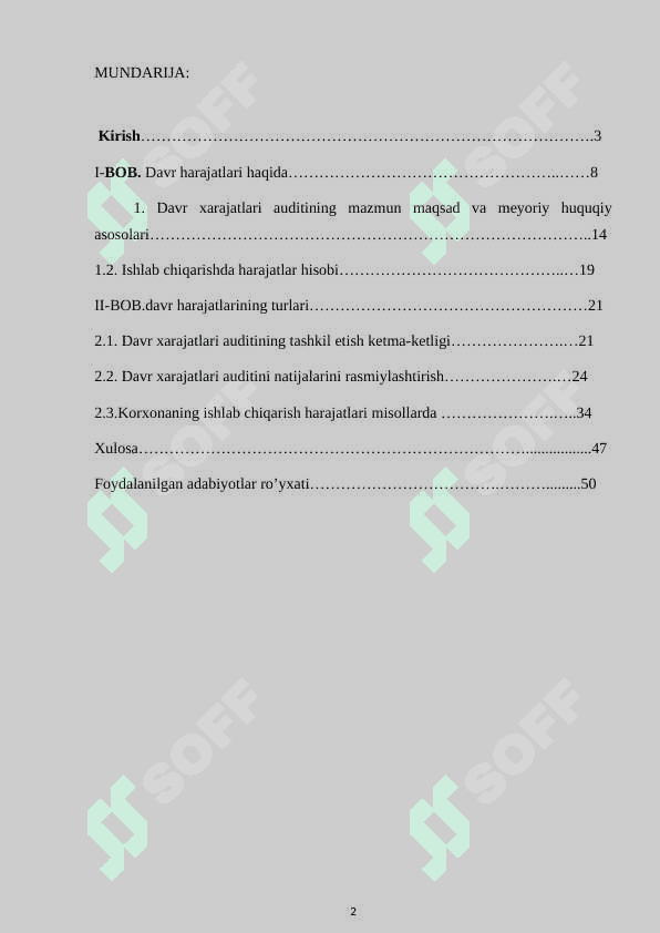 DAVR XARAJATLARI AUDITI 2