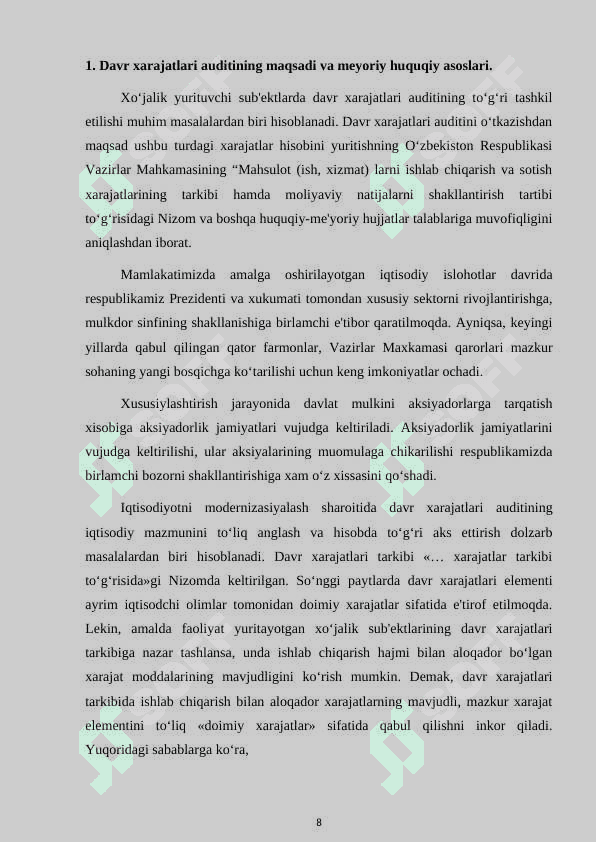 DAVR XARAJATLARI AUDITI 8