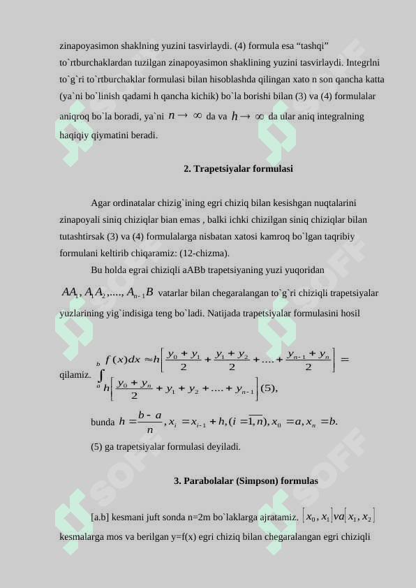 Taqribiy hisoblash formulalari 4