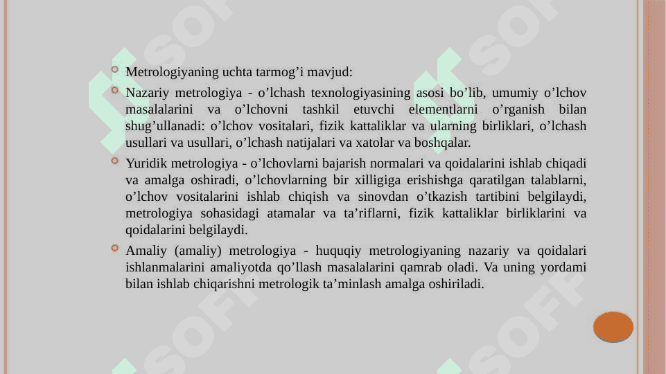 METROLOGYA OʻLCHOV BIRLIKLARI 3
