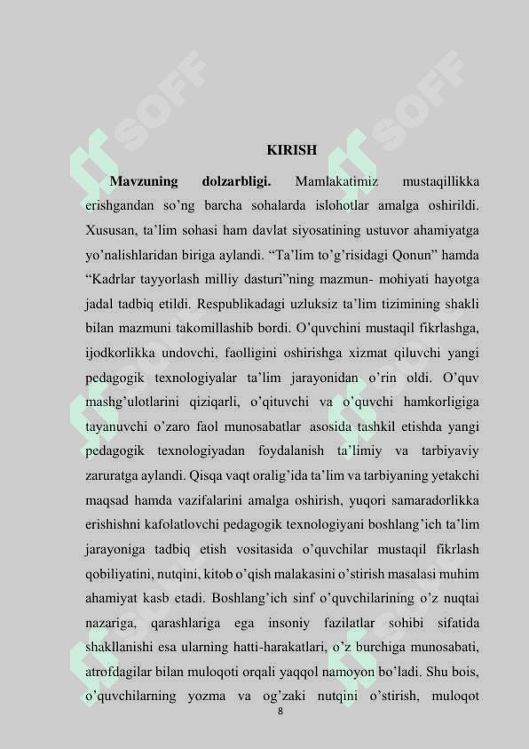Savod o‘rgatish davrida bo‘g‘in ustida ishlash 2
