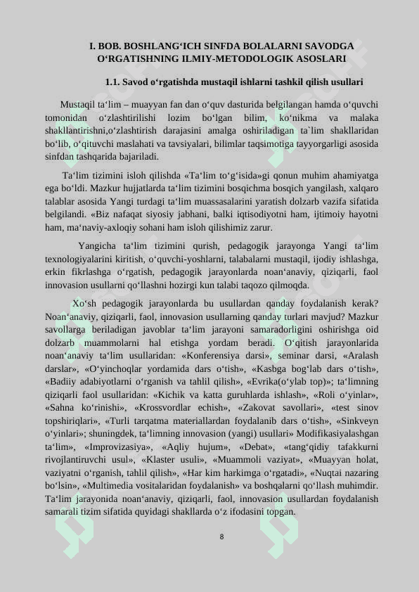 Savod oʻrgatish davrida gap ustida ishlash 7