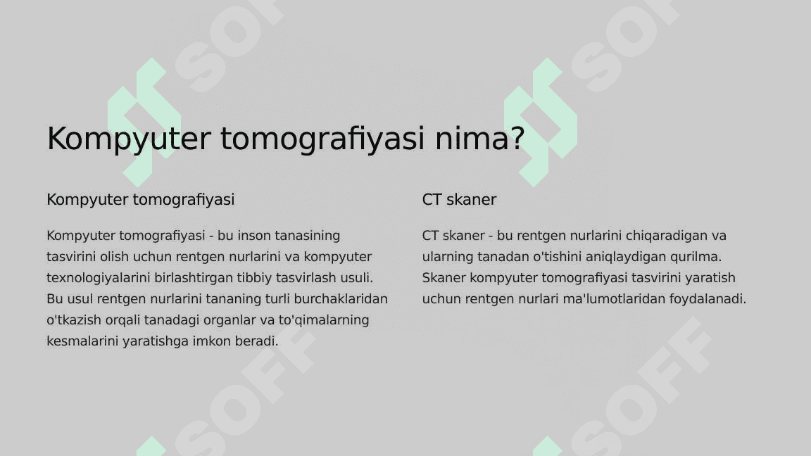 Kompyuter tomografiyasi va uni ishlashining fizik asoslari 3