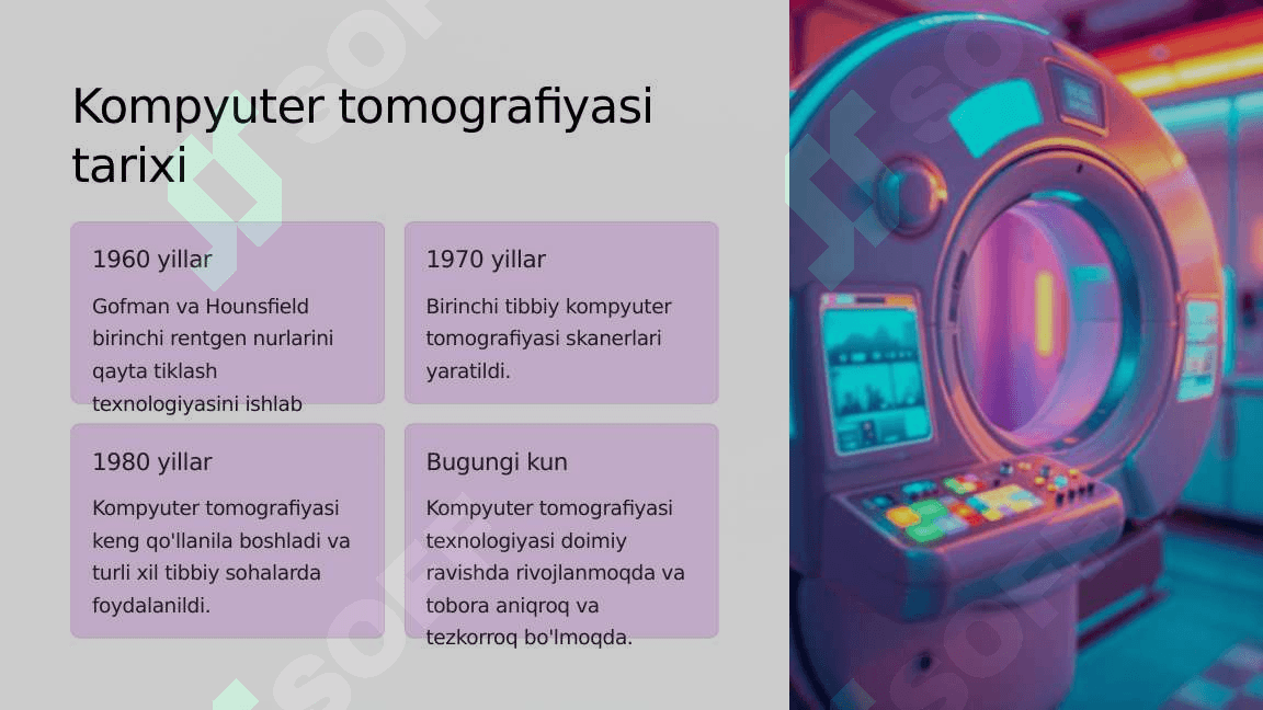 Kompyuter tomografiyasi va uni ishlashining fizik asoslari 4