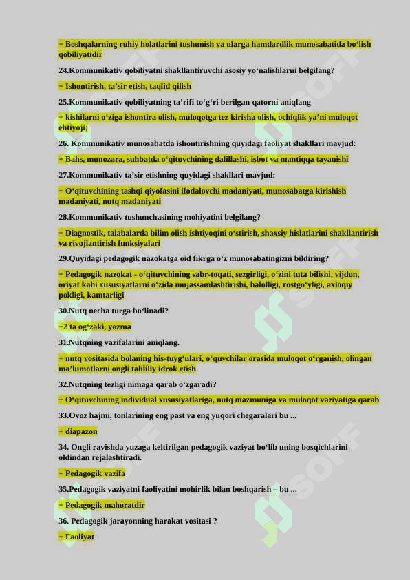 Педагогик маҳорат Pedagogik mahorat TEST BAZA 3