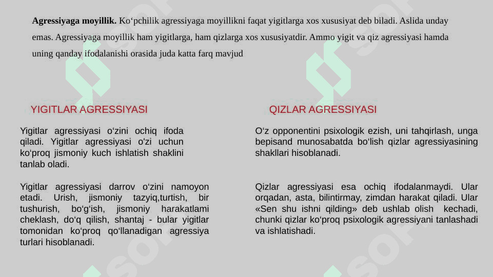 Agressiya va zo`ravonlik 6