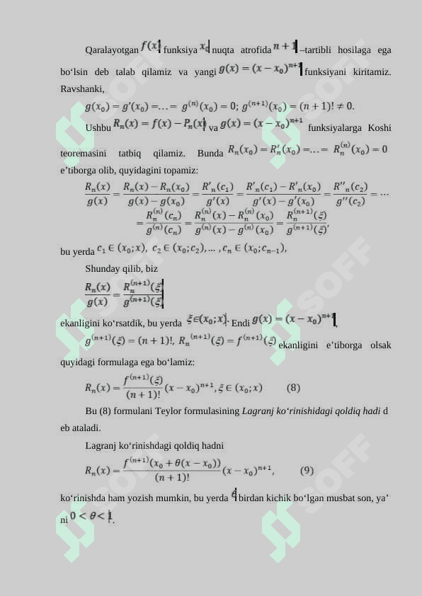 Teylor formulasining taqribiy hisoblashga tatbiqlari 4