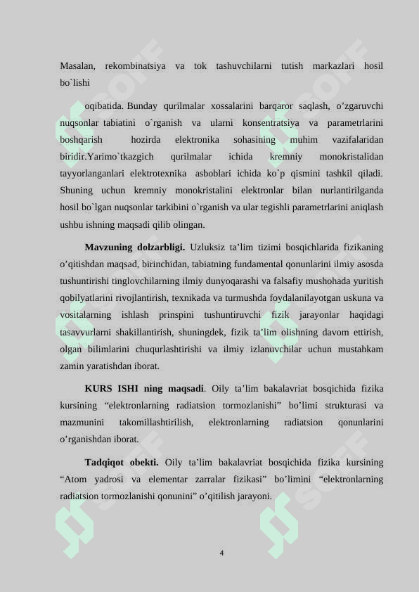 Elektronlarning radiatsion tormozlanishi. 4