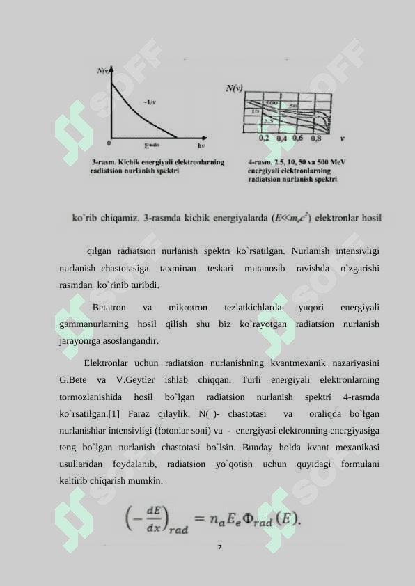 Elektronlarning radiatsion tormozlanishi. 7