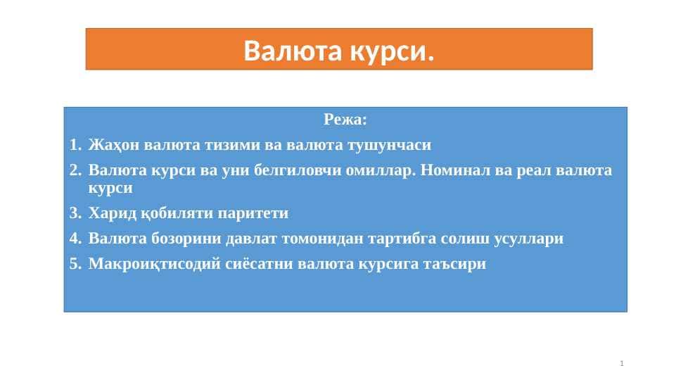 Валюта курси