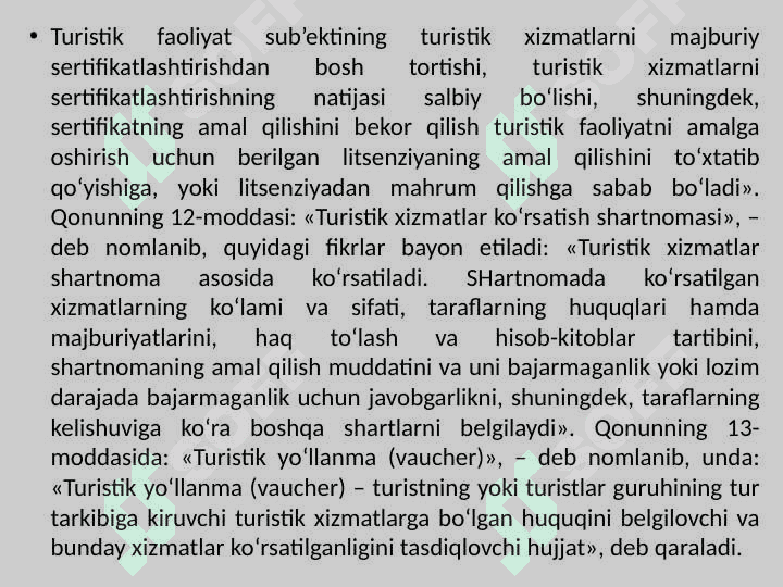 Xalqaro turizmda xizmat ko‘rsatish madaniyati 7
