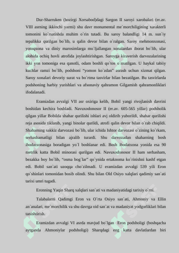 Milloddan avvalgi  III ming yillikda Old Osiyo. 3